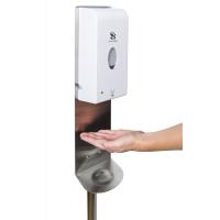 Touch free soap dispenser free standing wall bracket long stainless steel