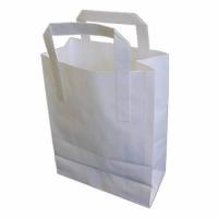 Take away paper carrier bag white medium