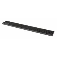 Rubber bar service strip with 1 recess black 61x8cm 24x3