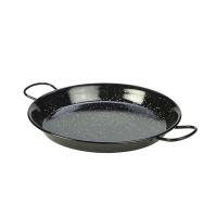 Enamel paella pan with handles black speckled 30x4cm 11 8x1 6 dxh