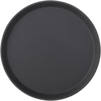 Non slip tray round black 28cm 11