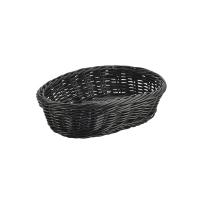 Black oval polywicker basket 22 5 x 15 5 x 6 5cm