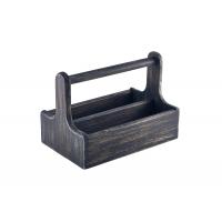 Genware large black wooden table caddy