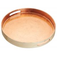 Copper lacquered bamboo high sided tray round 38 x 5cm 15 x 2