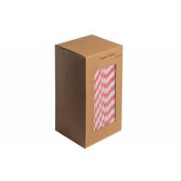 Biodegradable paper straw red white 8 20cm