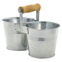 Galvanised steel combi serving buckets 10cm d