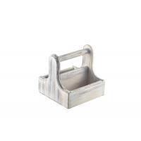 Genware small white wooden table caddy
