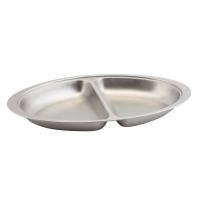 Stainless steel 2 division oval banqueting dish 20