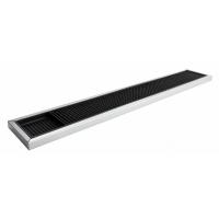 Deluxe black rubber bar mat with stainless steel trim 60 8x10cm 24x 4