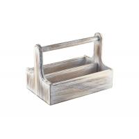 Genware large white wooden table caddy
