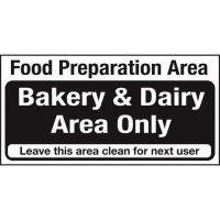 Food preparation bakery dairy area only 4x8