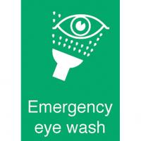 Emergency eye wash sticker 6x4