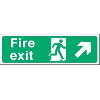 Fire exit arrow up right sticker 17 7x6