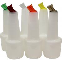 Pourmaster polyethylene mix store and serve bottle with assorted colour caps 50cl 17oz