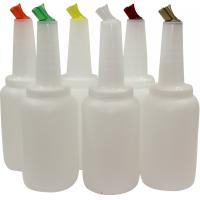Pourmaster polyethylene mix store and serve bottle with assorted colour caps 2 3l 4 8 pints