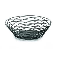 Artisan black round basket 20x5cm