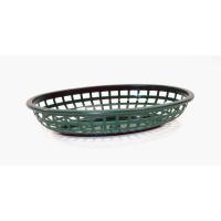 Classic oval plastic basket 24x14x4 5cm forest green
