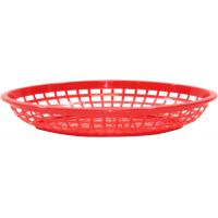Jumbo oval plastic basket 30x22 5x4 75cm red