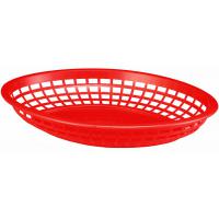 Jumbo oval plastic basket 30x22 5x4 75cm red