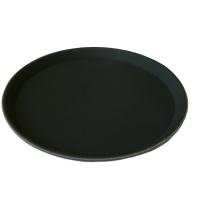 Non slip tray round black 41cm 16