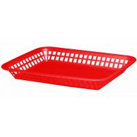 Grande rectangular plastic basket 27x19 5x3 75cm red