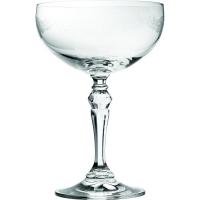 Filigree engraved crystal champagne saucer toasting glass 26cl 9oz