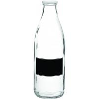 Classic lidded glass bottle with blackboard design 1l 35oz