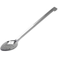 Genware stainless steel perforated serving spoon with hook end 14 35cm