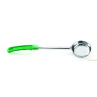 One piece stainless steel solid spoonout green handle