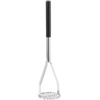 Potato masher chrome plated with round face vinyl handle 48cm
