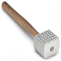 Cast aluminium meat tenderizer with wooden handle