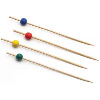 Bamboo ball pick assorted colours 11 5cm