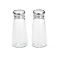 Round salt shaker with stainless steel top