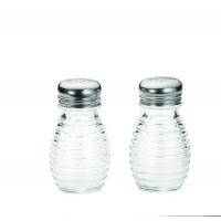 Beehive salt pepper shakers with stainless steel tops