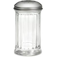 Glass shaker with stainless steel perforated top