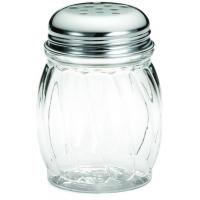 Swirl polycarbonate shaker with perforated chrome top