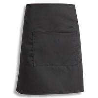 Black poly cotton square apron with pocket length 51cm 20